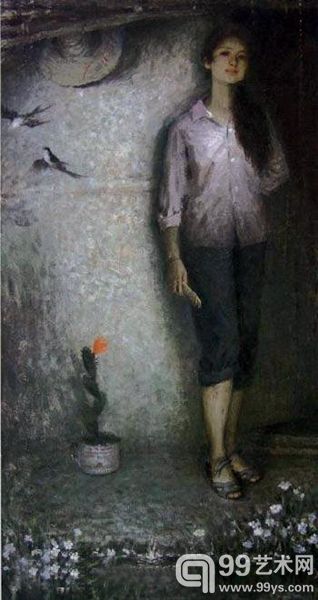 王亥绘于1979年的油画《春》(局部)