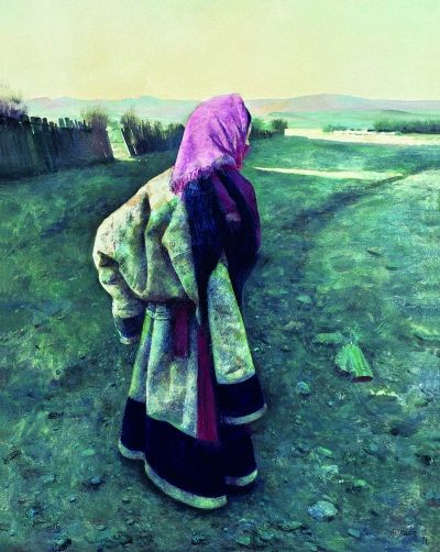 《瓦切村的早晨》 布面油画 76×61厘米 1987年
