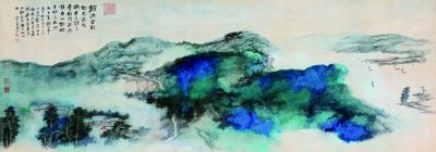 张大千 灵岩山色图 纸本设色 1981年 该作为龙美术馆藏品