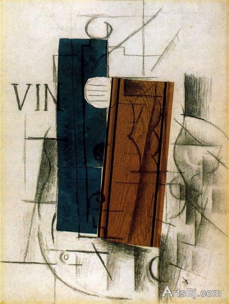 布拉克 《静物》1912 年 炭笔·剪纸·纸板 62 x 48 cm 美国宾州费城艺术博物馆藏