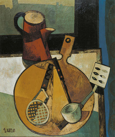 Lot7815 杰弗里·基 厨房静物 油彩画布 120×100cm 1989年 成交价：105,800元