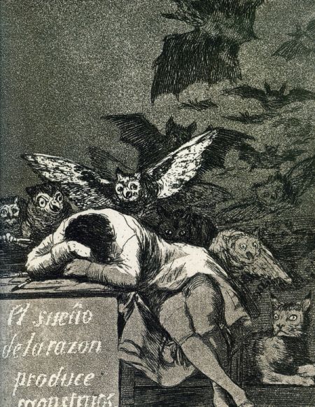 西班牙18世纪绘画大师戈雅的《理智入睡催生恶魔》