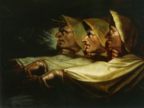 英国18世纪画家菲斯利的《三巫师》