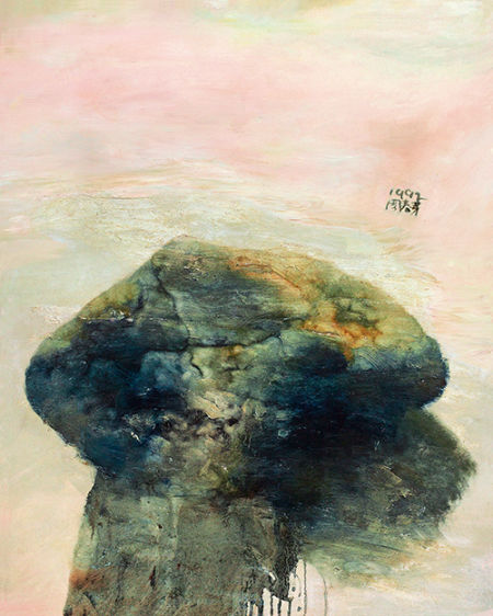 周春芽 山石 油彩画布 100×80cm  1992年