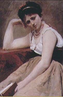 柯罗最好的人物画《阅读间歇》