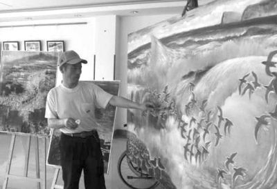 6年里，老蒋用自己的成长经历创作出了130余幅油画