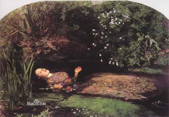 米莱斯的油画《奥菲丽亚》