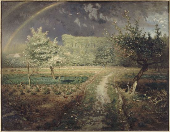 米勒的油画《春》