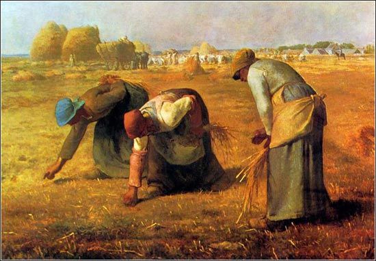 米勒的经典油画《拾穗》