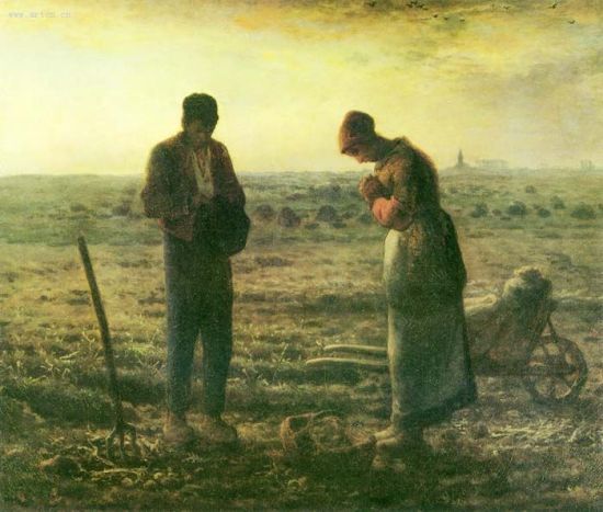 米勒的经典油画 《晚钟》