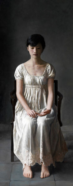 张飞《独.坐》 布面油画 161x75cm 2012年