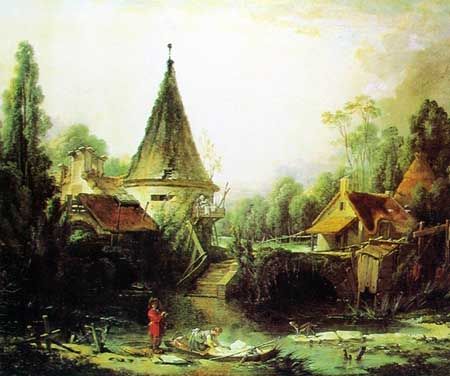 布歇油画：博韦附近的风景