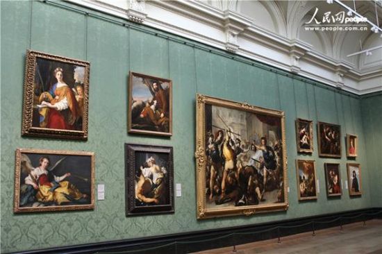 英国国家美术馆展出的巴洛克式画作。摄影：白天行