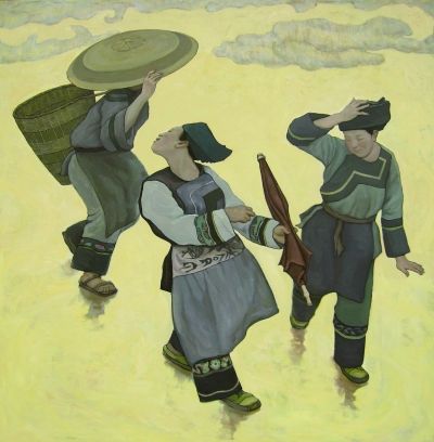 《又下雨了》布面油画