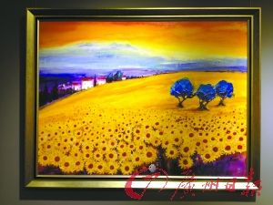 法国油画《暮色下的向日葵》