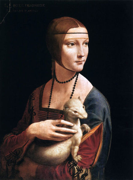 达芬奇的油画《抱貂的女子》