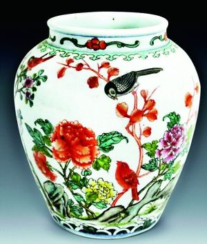 花鸟纹瓷罐