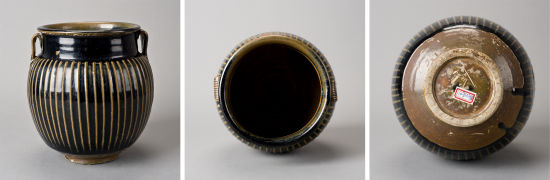 图3 聊城中国运河文化博物馆馆藏黑釉双系凸线纹罐