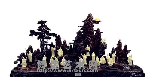 《十八罗汉显神通》组雕 2013年12月获第四届“中国民间国宝”