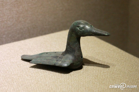 宝鸡青铜器博物馆馆藏青铜鸭。