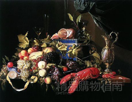 《水果与龙虾的静物画》
