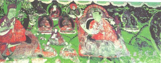 图4 《吐蕃藏传佛教萨迦派法主八思巴会见忽必烈》，13世纪，元代壁画。