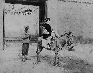 1901年，骑驴的妇人。