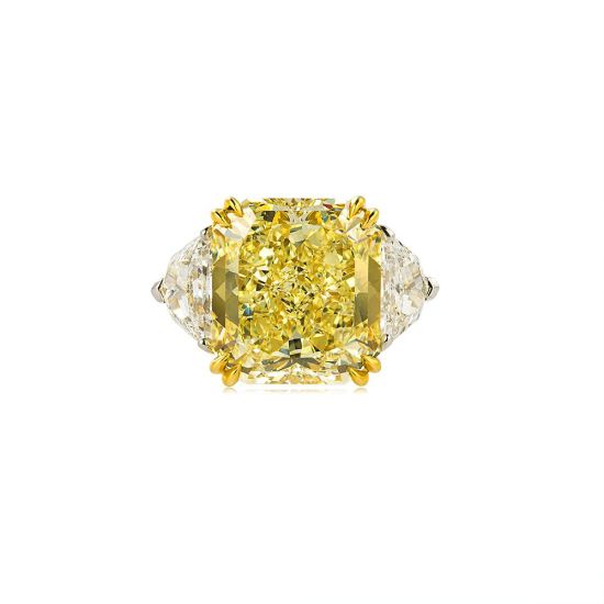 彩黄色钻石戒指