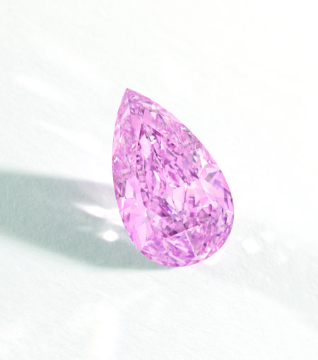 一枚8.41卡拉内部无瑕鲜彩紫粉红钻