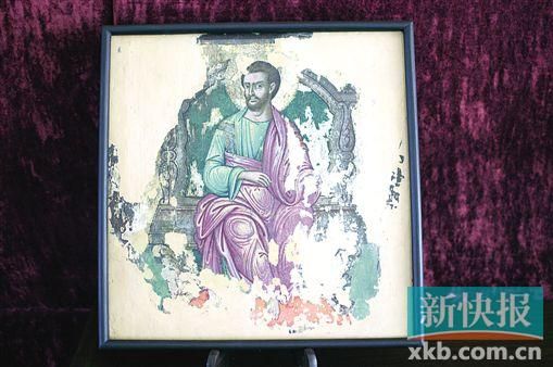 希腊总领事在阿尔巴尼亚找到、并带到德国修复的耶稣题材作品。