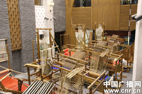博物馆内展出的古代织机