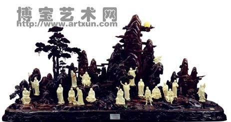 《十八罗汉显神通》组雕 2013年12月获第四届“中国民间国宝”