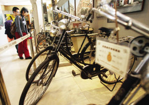 天津市古董自行车博物馆一角