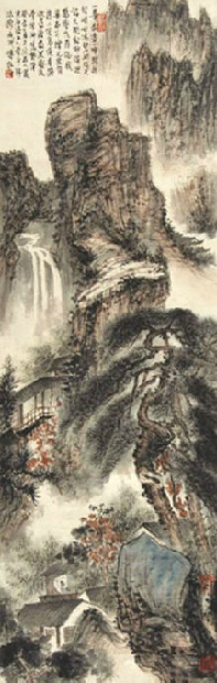 仿石涛山水《游华阳山图》--傅抱石