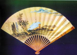 张大千《春江远眺》成扇