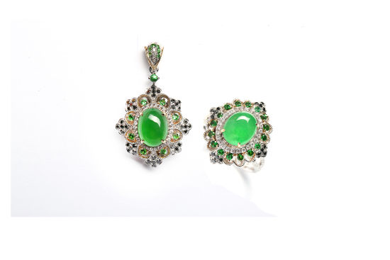 七彩云南2015孔雀新品万花筒系列戒指+坠 白底