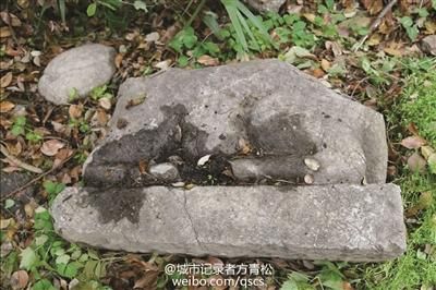 被掩埋的石羊。 方青松 摄