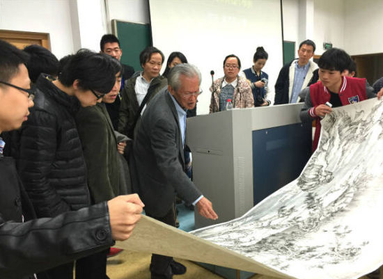 　　傅申在浙大讲座