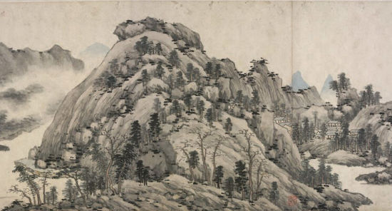 　　北京故宫博物馆 明代 沈周 仿黄公望的富春山居图卷(局部)