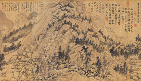 　　黄公望富春山居图《子明卷》(局部)，赝品？