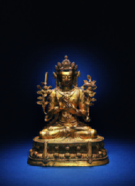 清康熙 铜鎏金文殊菩萨像 嘉德四季第38期 成交价：RMB 1,265,000
