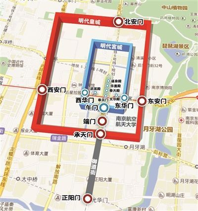 明故宫主要遗迹位置示意图 张叶 制图 