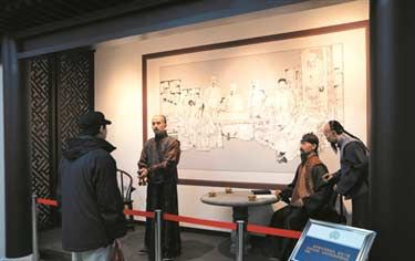 游客参观江宁织造博物馆。（资料图片）