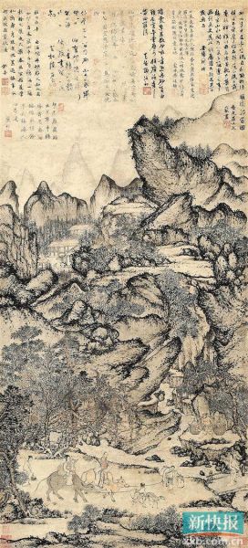 2011年6月,元代王蒙的《稚川移居图》在北京保利以3.5亿元落槌,成为当时拍卖史上第二高价的古代书画作品。