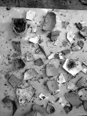 从工地捡来的碎瓷和陶片