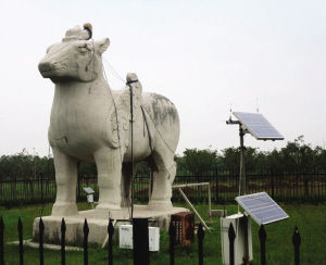 陕西唐顺陵对环境和裂纹进行实时监测。