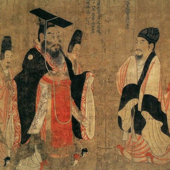 唐代阎立本的《历代帝王图》（局部），现藏于美国波士顿博物馆。