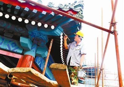 北宰牲亭、北神厨院落的修缮已完成70% 摄影/本报记者 贾婷