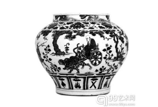 2005年7月12日，元青花“鬼谷子下山图”罐，在英国佳士得以2.3亿元人民币的天价拍出