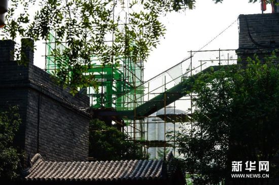 这是7月6日拍摄的施工现场。